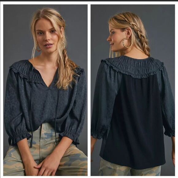 REVOLVE Anthropologie Current Air Southwark Shirred Top - Picture 1 of 13